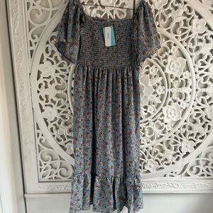 Smocked Floral Midi Dress | Maternity Friendly | Cottagecore | BNWT